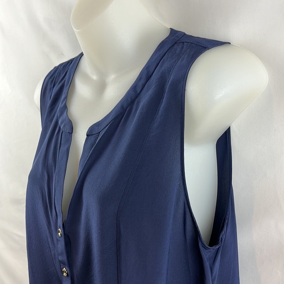Lilly Pulitzer Kery 100% Silk Blue Tank Top Blouse Size M - Picture 7 of 11